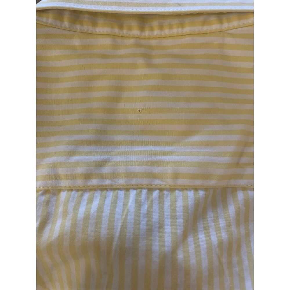 Michael Kors Men's Yellow Shirt Stripes Short Sleeve Pockets 100% Cotton‎ Size M - Picture 12 of 16